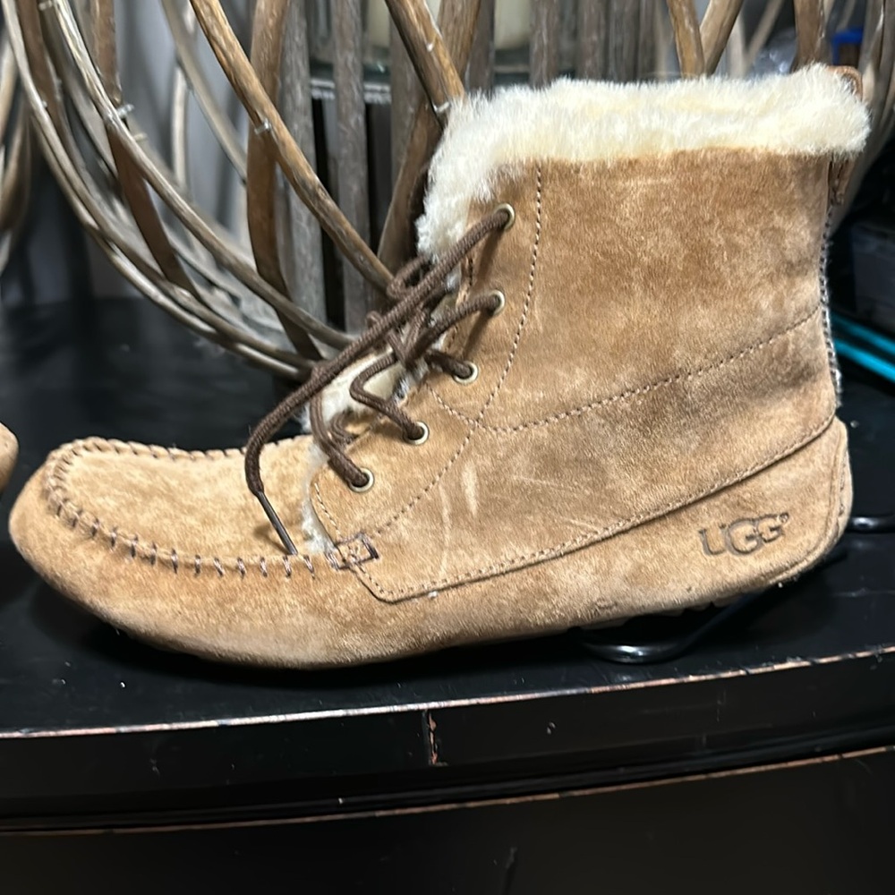 Ugg fur lace up boots